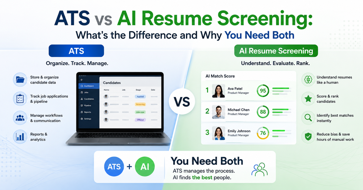 ATS vs AI Resume Screening: What's the Difference and Why You Need Both