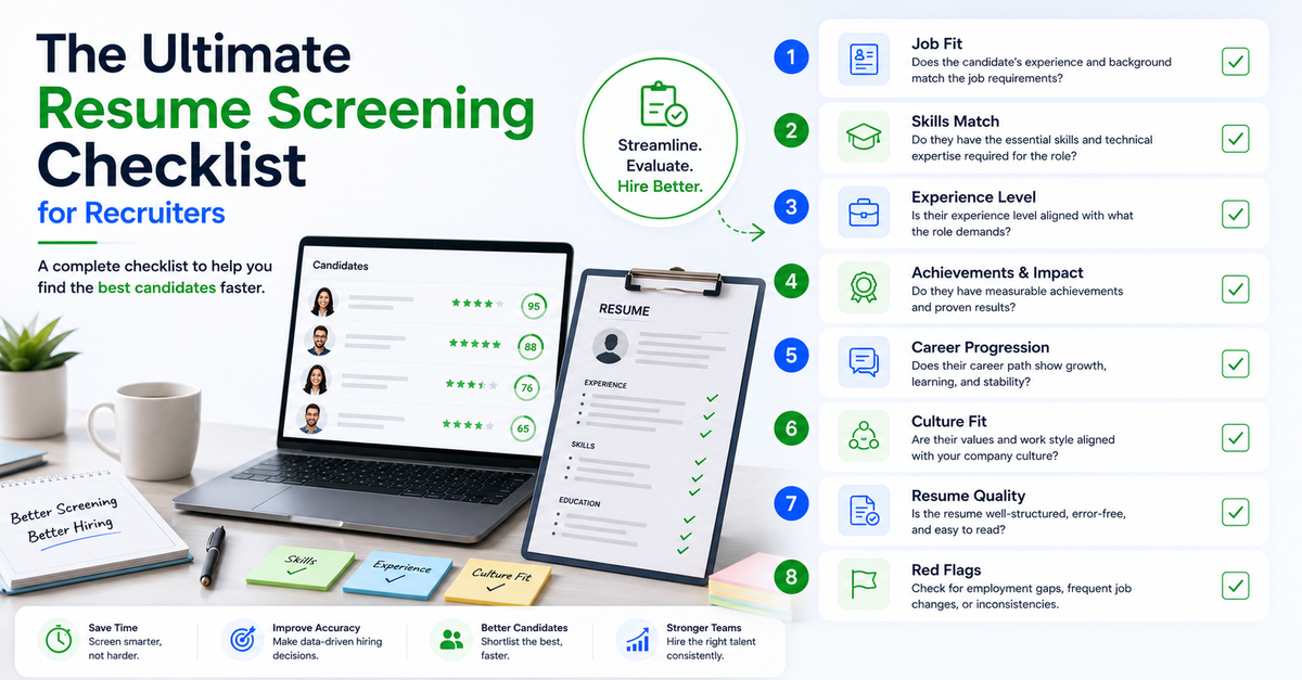 The Ultimate Resume Screening Checklist for Recruiters